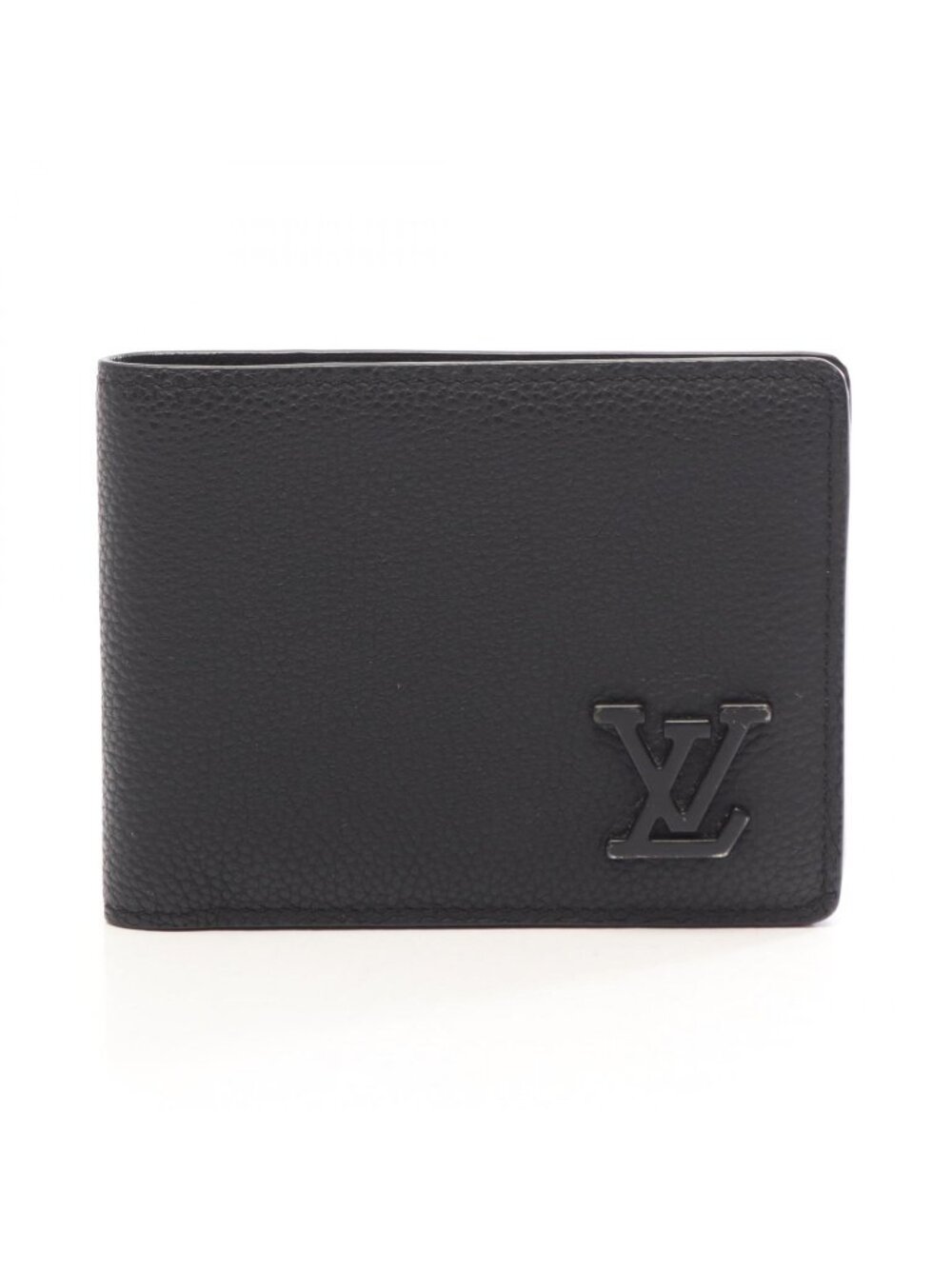 Louis Vuitton Bifold Wallet Portefeuille Multiple LV Aerogram Noir Leather